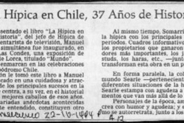 "La Hípica en Chile, 37 años de historia"  [artículo].