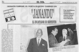 Ignacio Vargas, el poeta elquino también es "Janandu" el encantador de serpientes