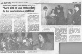 "Sara Vial es una embajadora de los sentimientos porteños"  [artículo].