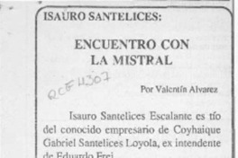 Encuentro con la Mistral  [artículo] Valentín Alvarez.