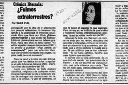 Fuimos extraterrestres?  [artículo] Sara Vial.