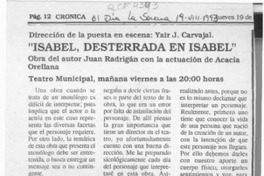 "Isabel, desterrada en Isabel"  [artículo] K. L.