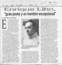 Enrique Lihn "gran poeta y un hombre excepcional"  [artículo] Sergio Ramón Fuentealba.