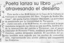 Poeta lanza libro atravesando el desierto  [artículo].