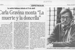 Carla Gravina monta "La muerte y la doncella"  [artículo].