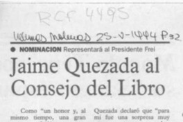 Jaime Quezada al Consejo del Libro  [artículo].