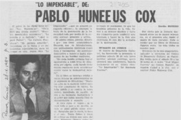 "Lo impensable", de Pablo Huneeus Cox