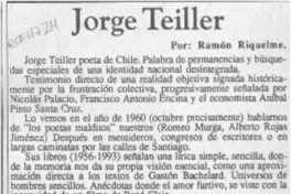 Jorge Teillier  [artículo] Ramón Riquelme.