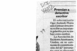 Premian a detective escritor  [artículo].