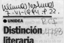 Distinción literaria a policía  [artículo].