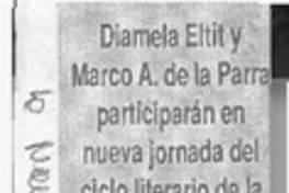 Diamela Eltit y M. A. de la Parra participarán en nueva jornada del ciclo literario de la Universidad Central Diamela Eltit y M. A. de la Parra participarán en nueva jornada del ciclo literario de la Universidad Central