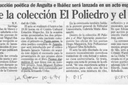 Nace la colección El Poliedro y el Mar  [artículo] R. V.