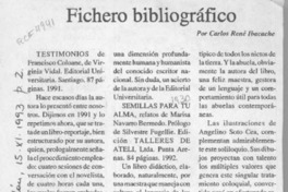 Fichero bibliográfico  [artículo] Carlos René Ibacache.
