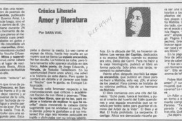 Amor y literatura  [artículo] Sara Vial.