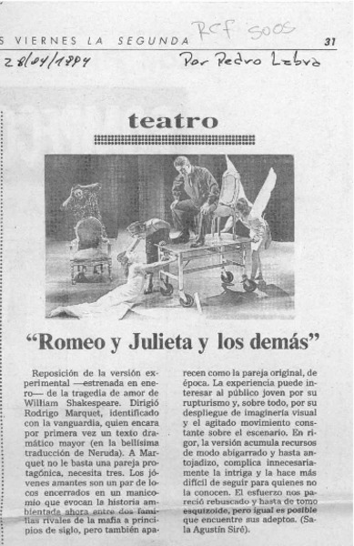 Teatro  [artículo] Pedro Labra.