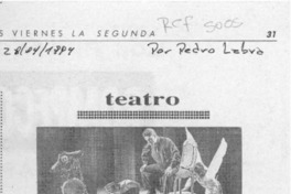 Teatro  [artículo] Pedro Labra.