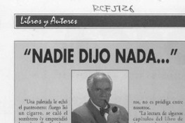 "Nadie dijo nada --  [artículo] Rodolfo Garcés Guzmán.