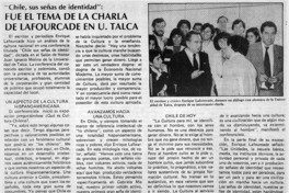 "Chile, sus señas de identidad" fue el tema de la charla de Lafourcade en U. Talca "Chile, sus señas de identidad" fue el tema de la charla de Lafourcade en U. Talca