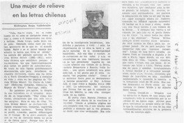Una mujer de relieve en las letras chilenas Una mujer de relieve en las letras chilenas