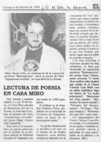 Lectura de poesía en casa Miró  [artículo].