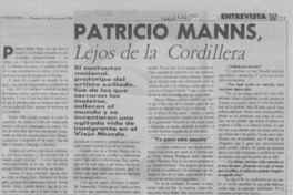 Patricio Manns, lejos de la cordillera  [artículo] Claudia Cifuentes.