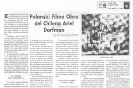 Polanski filma obra del chileno Ariel Dorfman