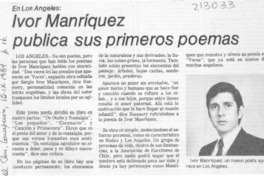 Ivor Manríquez publica sus primeros poemas Ivor Manríquez publica sus primeros poemas