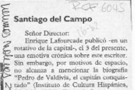 Santiago del Campo  [artículo] Pedro Godoy P.
