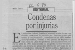 Condenas por injurias  [artículo].