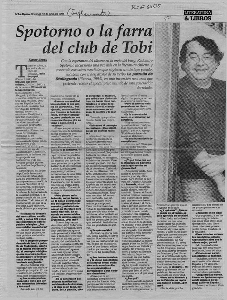 Spotorno o la farra del club de Tobi  [artículo] Faride Zerán.