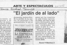 "El jardín de al lado"  [artículo] Daniel Villalobos J.