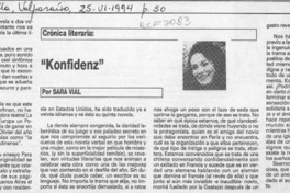 "Konfidenz"  [artículo] Sara Vial.