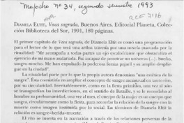 Diamela Eltit, "Vaca sagrada"  [artículo] Tomás Harris.