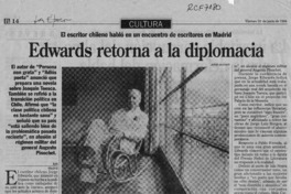 Edwards retorna a la diplomacia  [artículo].