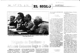 Dirigente de escritores y artistas cubanos llega a Chile  [artículo].