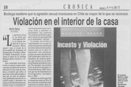 Violación en el interior de la casa