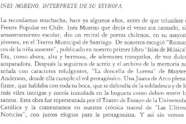 Inés Moreno, intérprete de su estrofa Inés Moreno, intérprete de su estrofa