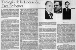 Teología de la liberación, tres enfoques Teología de la liberación, tres enfoques