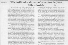 "El clasificador de cartas", cuentos de Juan Mihovilovich "El clasificador de cartas", cuentos de Juan Mihovilovich