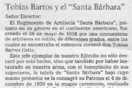 Tobías Barros y el "Santa Bárbara" Tobías Barros y el "Santa Bárbara"