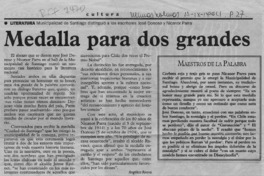 Medalla para dos grandes  [artículo].