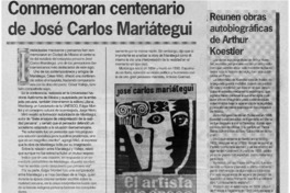 Conmemoran centenario de José Carlos Mariátegui. Conmemoran centenario de José Carlos Mariátegui.