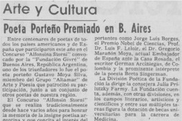 Poeta porteño premiado en B. Aires Poeta porteño premiado en B. Aires