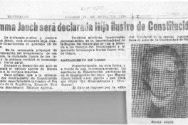 Emma Jauch será declarada Hija Ilustre de Constitución  [artículo].