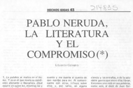 Pablo Neruda, la literatura y el compromiso
