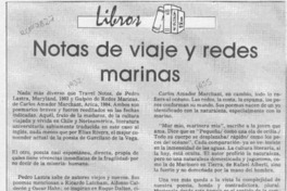 Notas de viaje y redes marinas  [artículo] Hugo Montes Brunet.