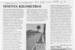 Sesenta kilómetros  [artículo] María Reyes Castro.
