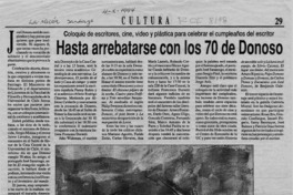 Hasta arrebatarse con los 70 de Donoso  [artículo].
