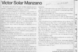 Víctor Solar Manzano  [artículo] Fernando Casanueva Herrera.