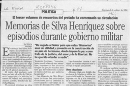 Memorias de Silva Henríquez sobre episodios durante gobierno militar  [artículo].